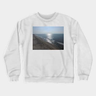 Ocean City NJ beach from a drone in the morning. Crewneck Sweatshirt